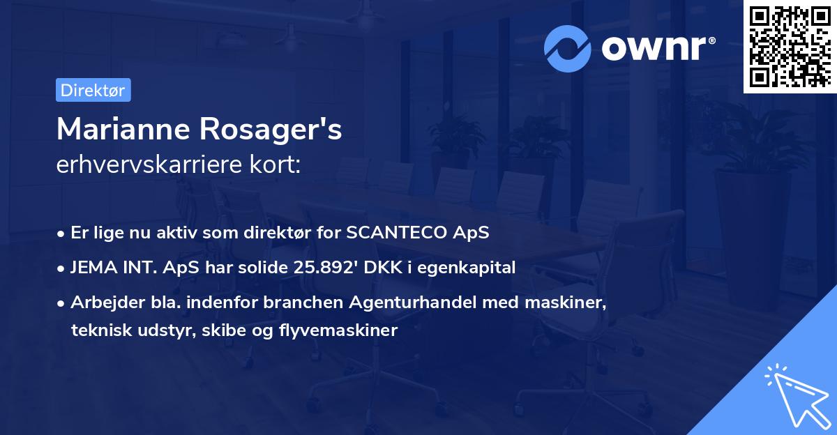 Marianne Rosager's erhvervskarriere kort