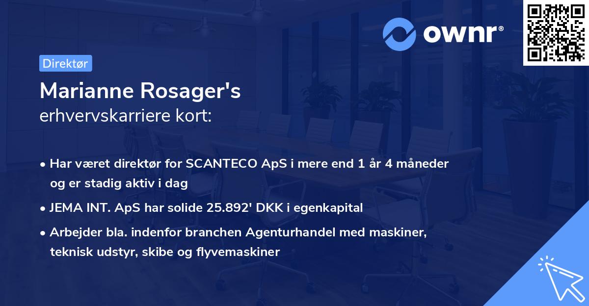 Marianne Rosager's erhvervskarriere kort