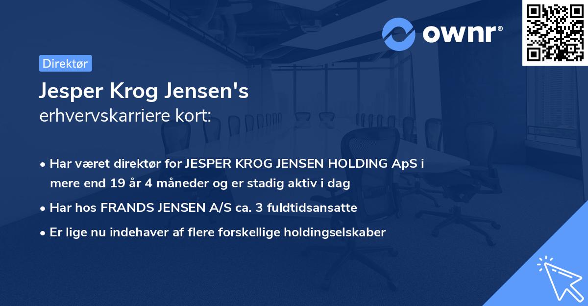 Jesper Krog Jensen's erhvervskarriere kort