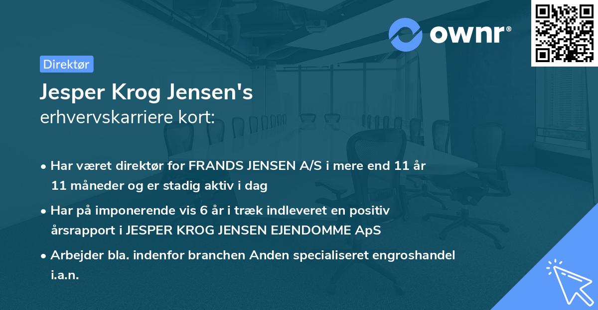 Jesper Krog Jensen's erhvervskarriere kort