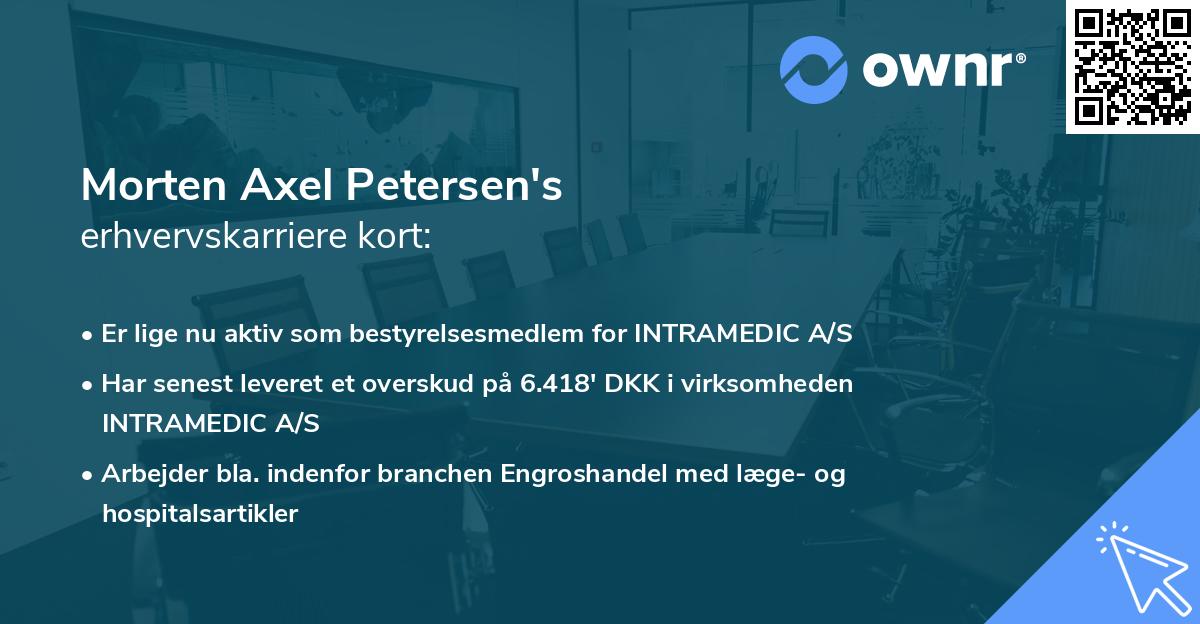 Morten Axel Petersen's erhvervskarriere kort