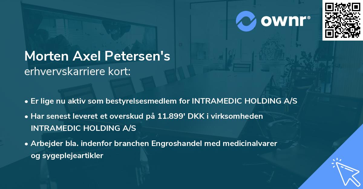 Morten Axel Petersen's erhvervskarriere kort