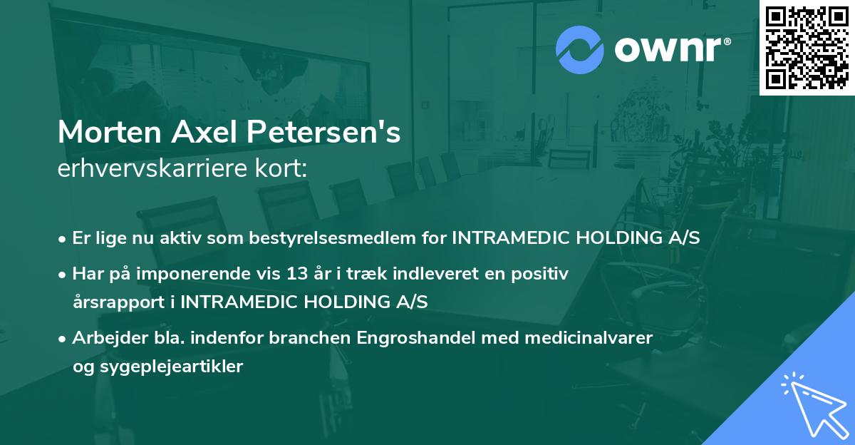 Morten Axel Petersen's erhvervskarriere kort