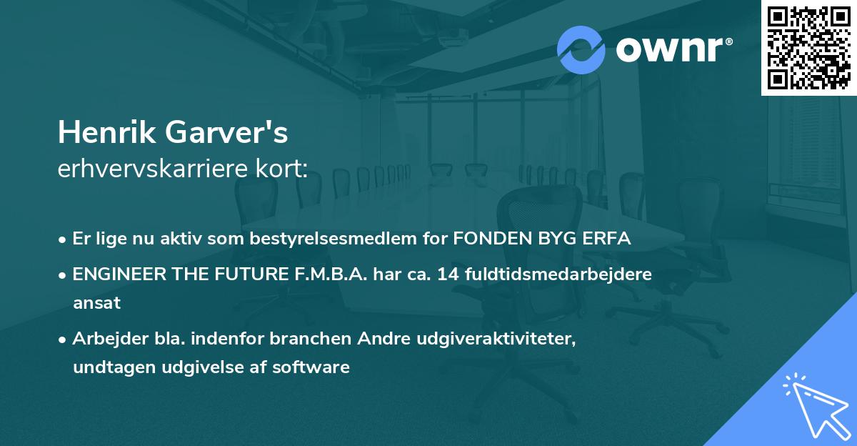 Henrik Garver's erhvervskarriere kort