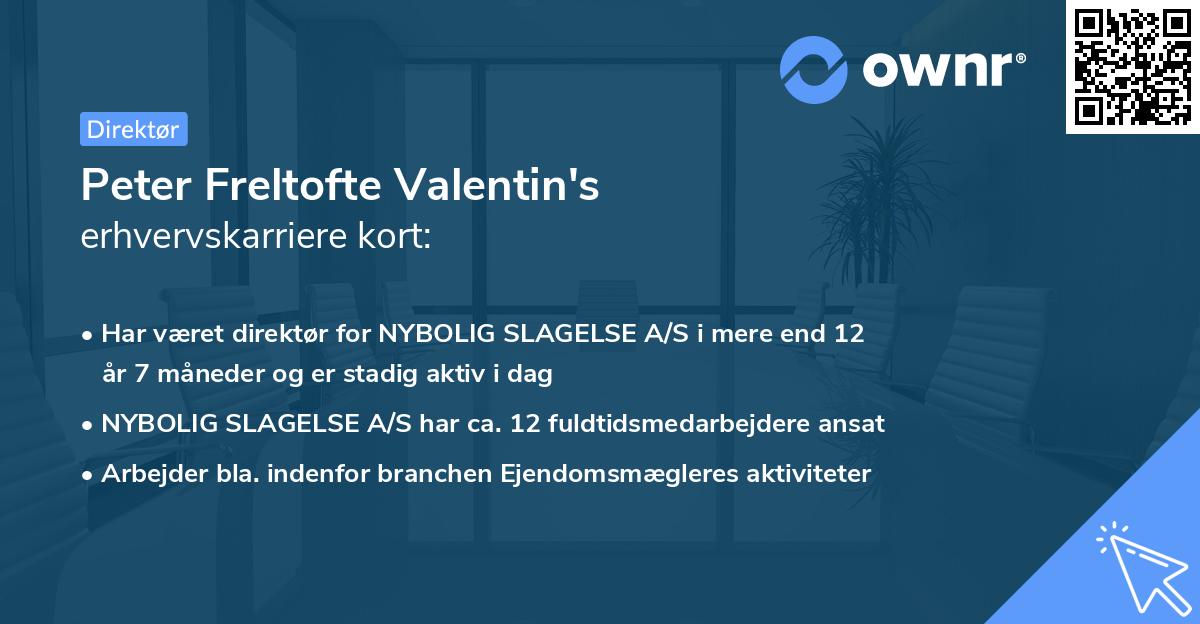 Peter Freltofte Valentin's erhvervskarriere kort