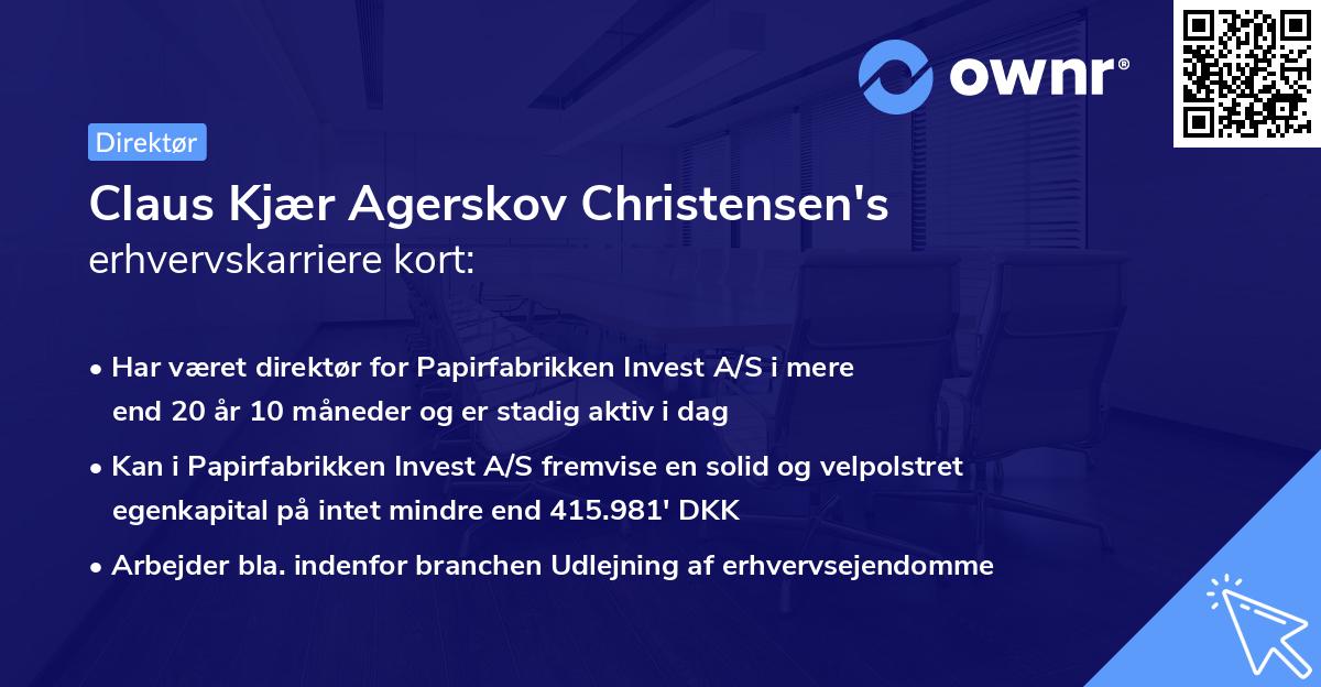 Claus Kjær Agerskov Christensen's erhvervskarriere kort