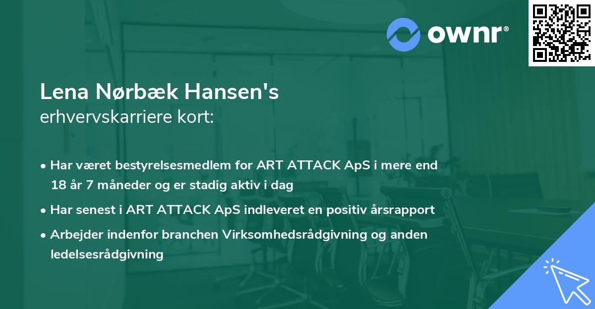 Lena Nørbæk Hansen's erhvervskarriere kort