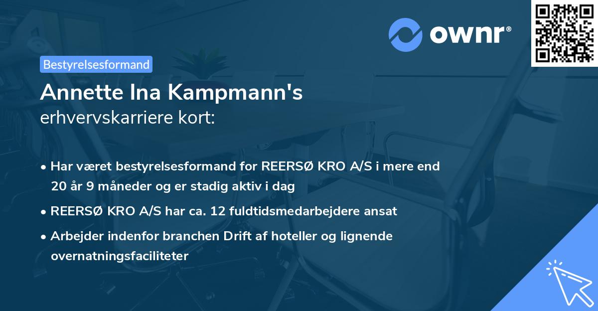 Annette Ina Kampmann's erhvervskarriere kort