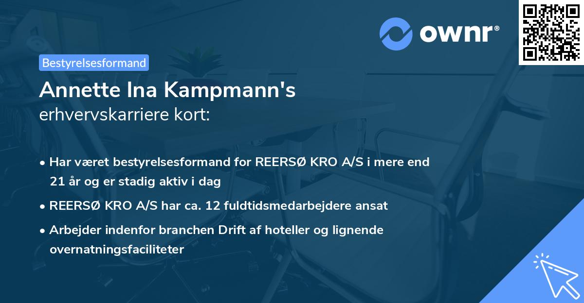 Annette Ina Kampmann's erhvervskarriere kort