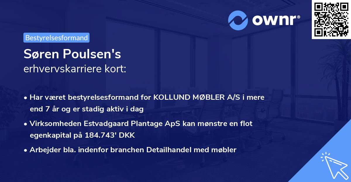 Søren Poulsen's erhvervskarriere kort