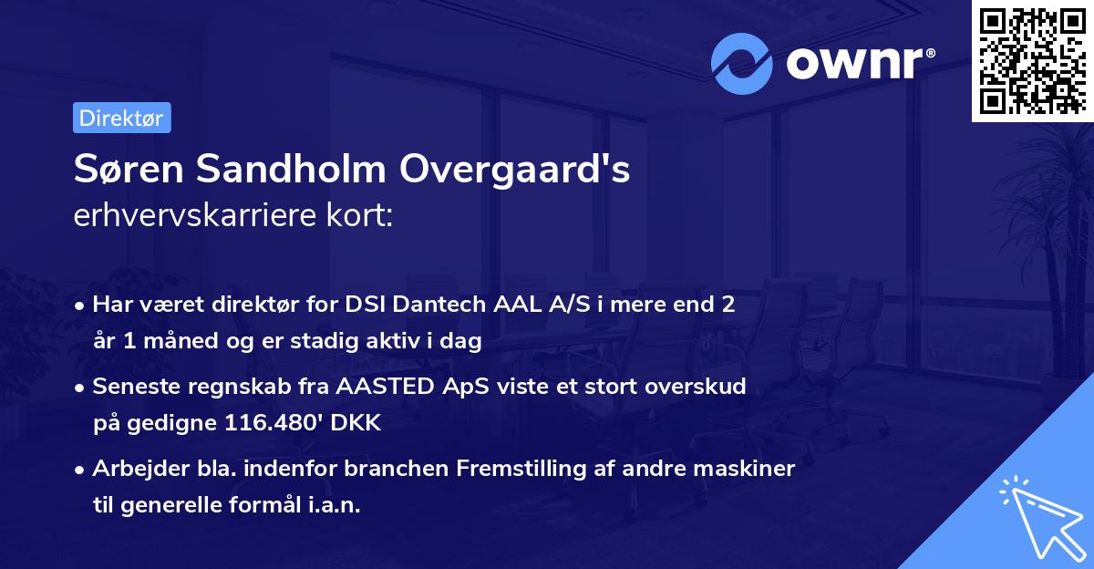Søren Sandholm Overgaard's erhvervskarriere kort