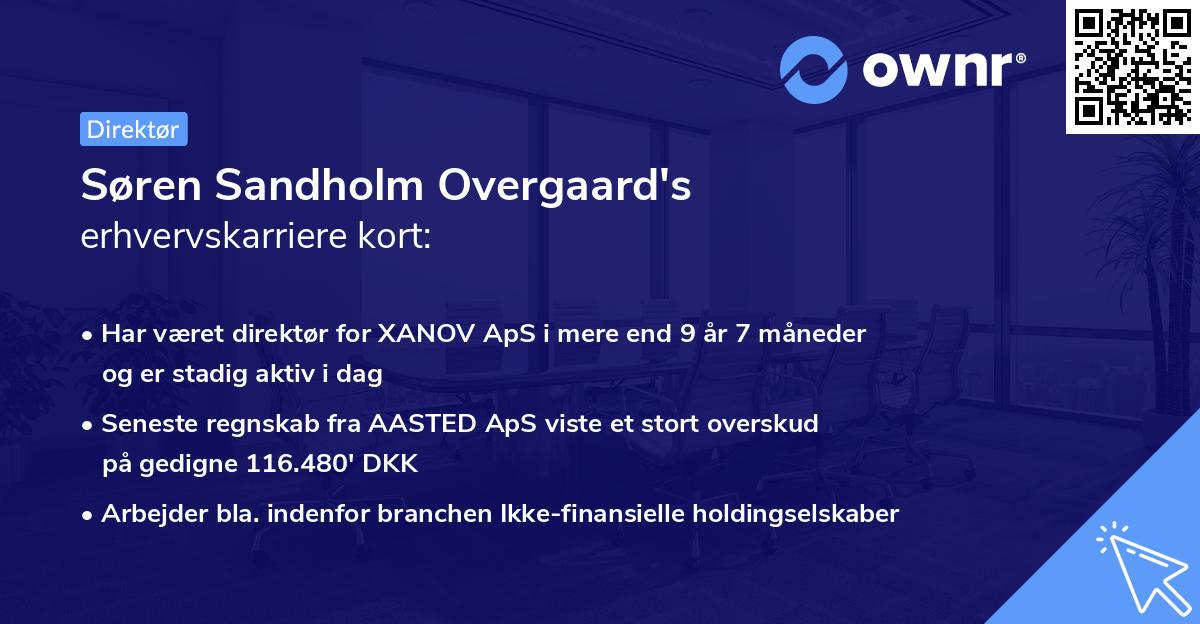 Søren Sandholm Overgaard's erhvervskarriere kort