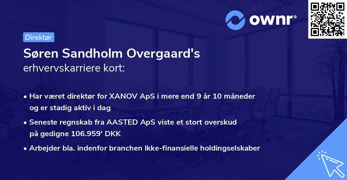 Søren Sandholm Overgaard's erhvervskarriere kort
