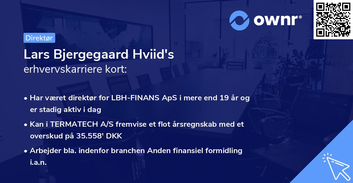 Lars Bjergegaard Hviid's erhvervskarriere kort
