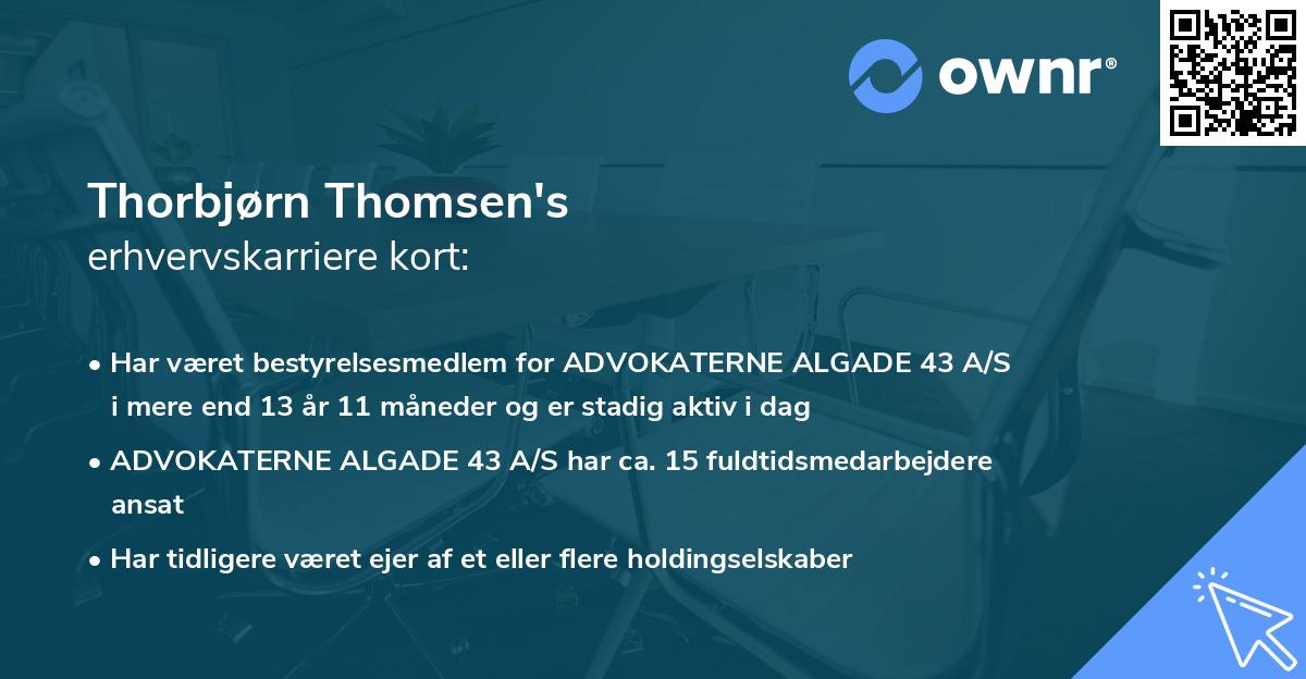 Thorbjørn Thomsen's erhvervskarriere kort