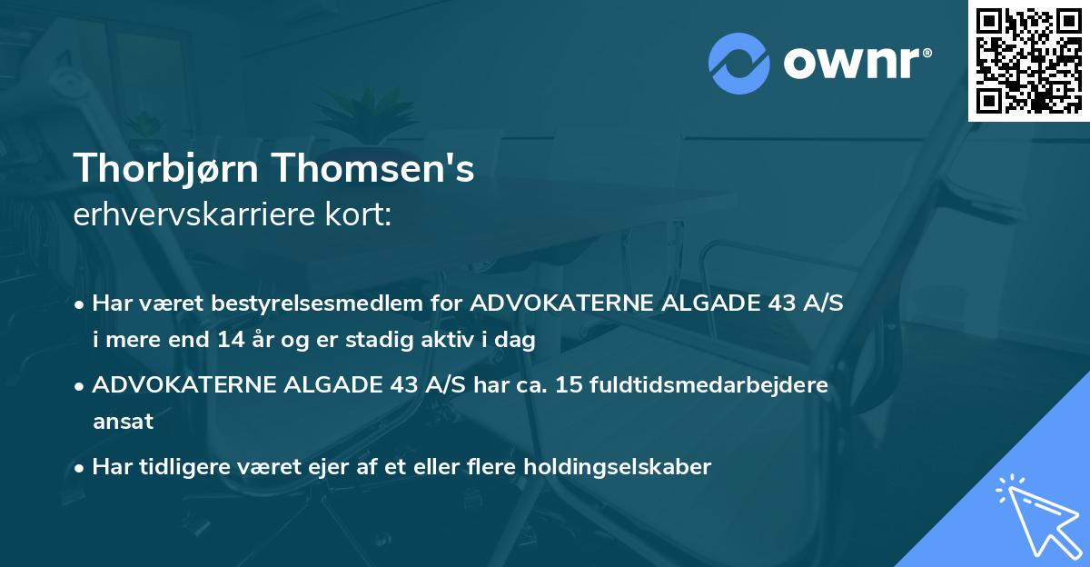 Thorbjørn Thomsen's erhvervskarriere kort