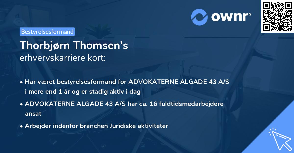 Thorbjørn Thomsen's erhvervskarriere kort