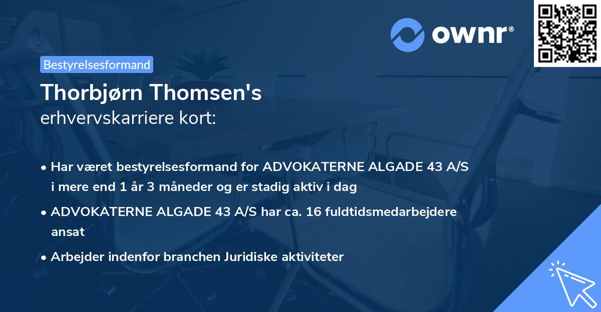 Thorbjørn Thomsen's erhvervskarriere kort