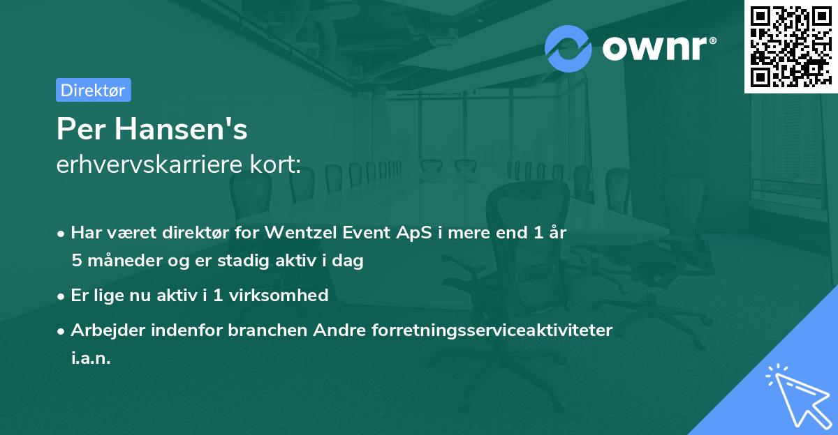 Per Hansen's erhvervskarriere kort