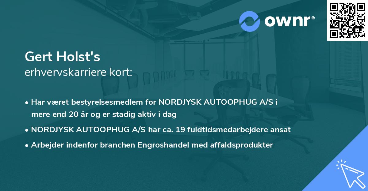 Gert Holst's erhvervskarriere kort