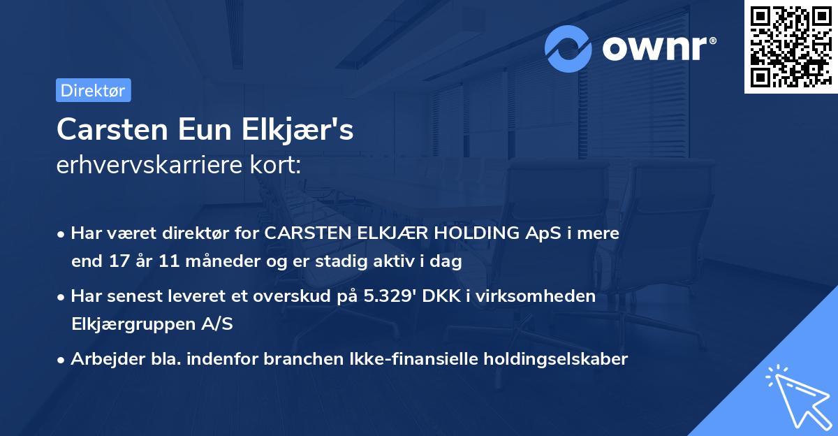 Carsten Eun Elkjær's erhvervskarriere kort