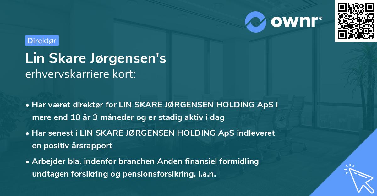 Lin Skare Jørgensen's erhvervskarriere kort