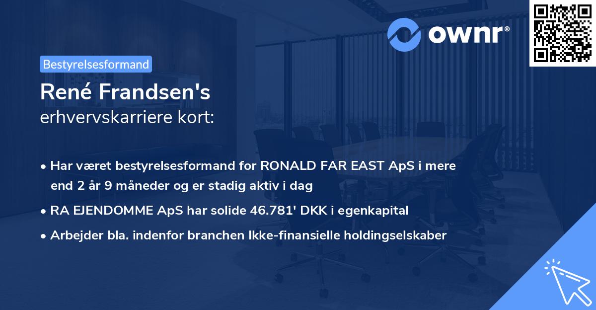 René Frandsen's erhvervskarriere kort