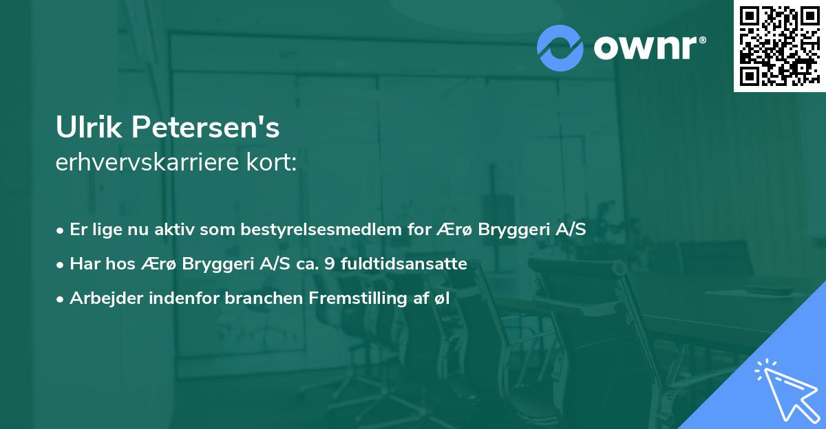 Ulrik Petersen's erhvervskarriere kort