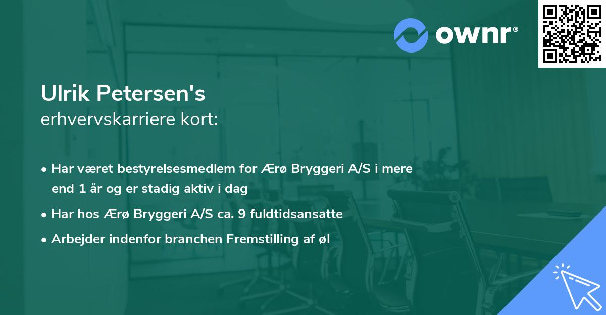 Ulrik Petersen's erhvervskarriere kort