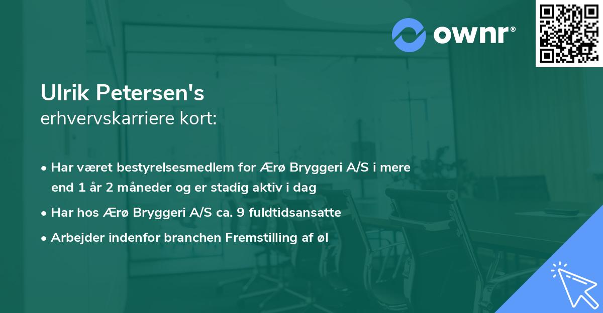 Ulrik Petersen's erhvervskarriere kort