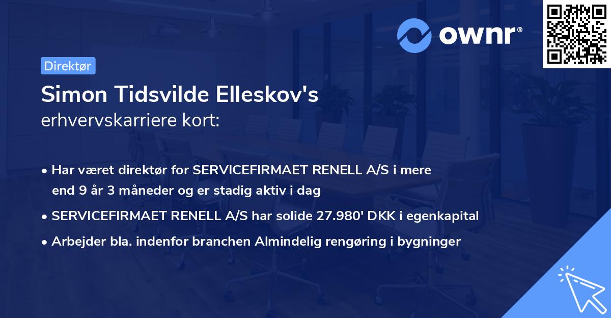 Simon Tidsvilde Elleskov's erhvervskarriere kort