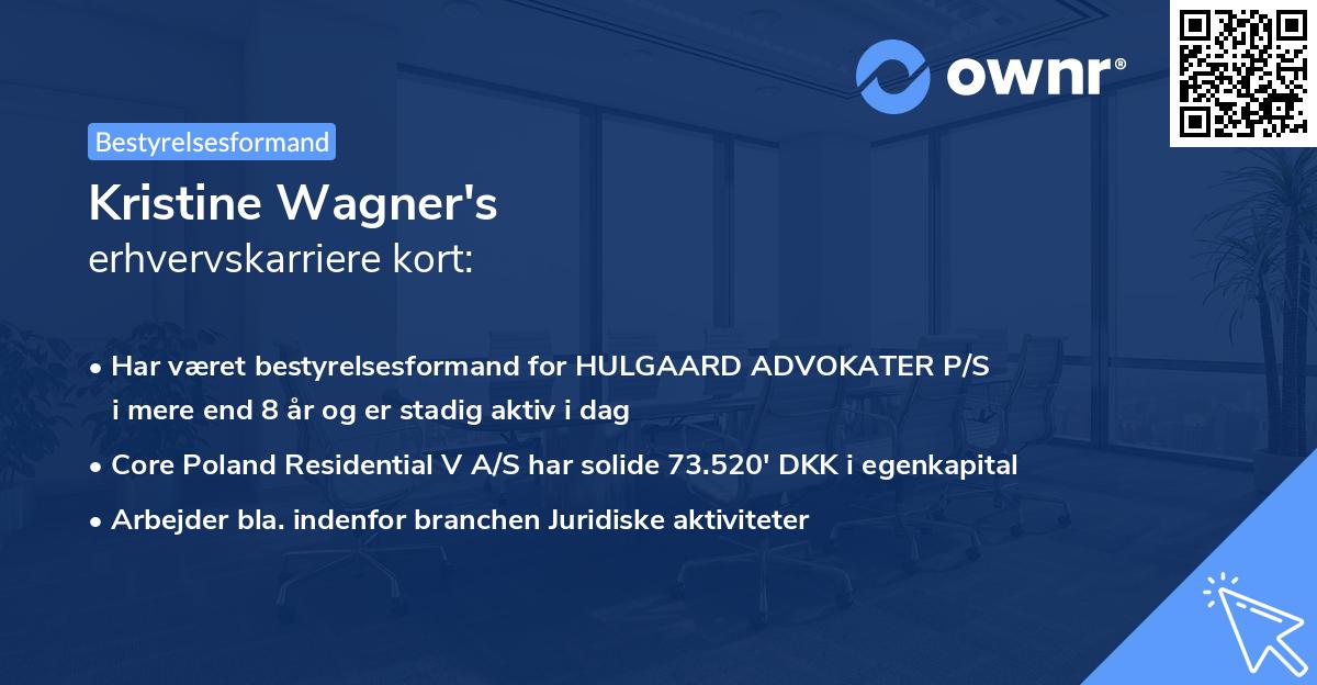 Kristine Wagner's erhvervskarriere kort