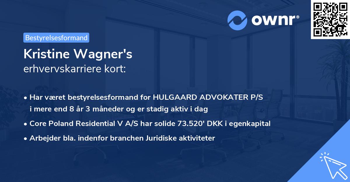 Kristine Wagner's erhvervskarriere kort