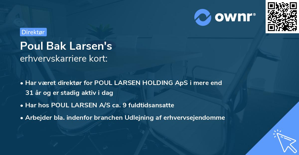 Poul Bak Larsen's erhvervskarriere kort