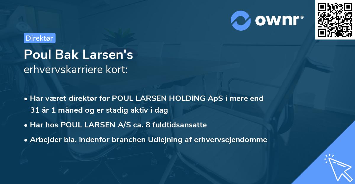 Poul Bak Larsen's erhvervskarriere kort