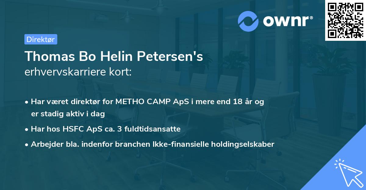 Thomas Bo Helin Petersen's erhvervskarriere kort
