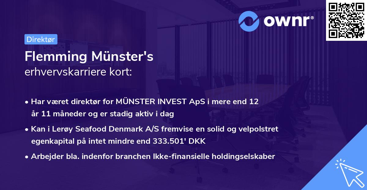 Flemming Münster's erhvervskarriere kort