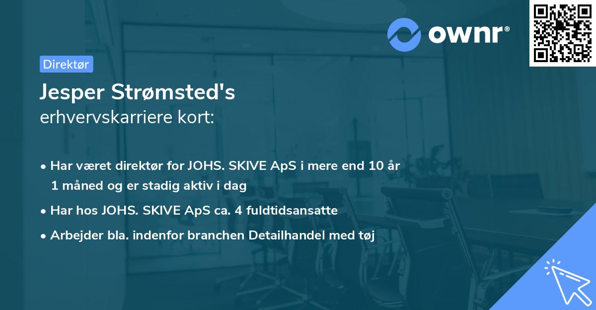Jesper Strømsted's erhvervskarriere kort