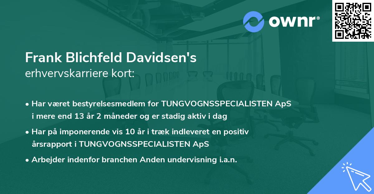 Frank Blichfeld Davidsen's erhvervskarriere kort