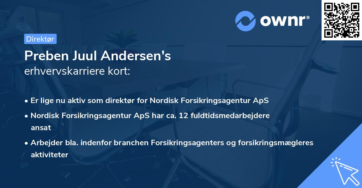 Preben Juul Andersen's erhvervskarriere kort