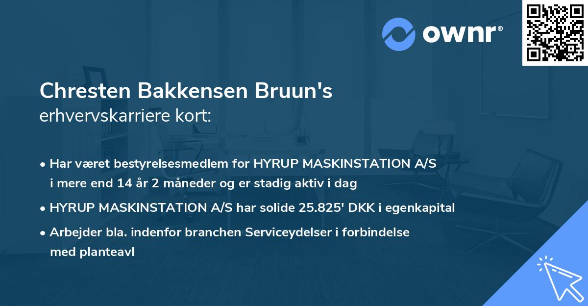 Chresten Bakkensen Bruun's erhvervskarriere kort