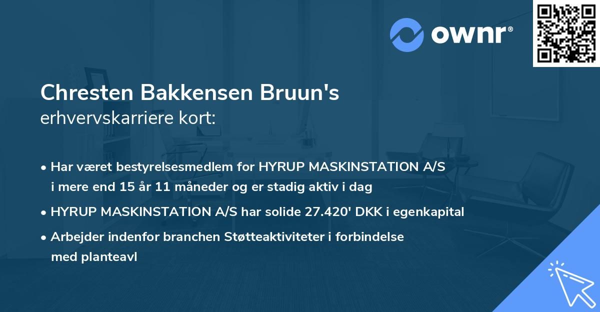 Chresten Bakkensen Bruun's erhvervskarriere kort