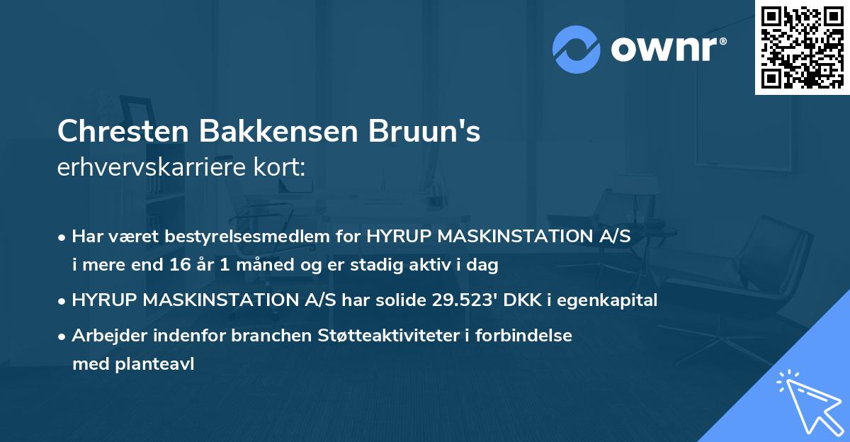 Chresten Bakkensen Bruun's erhvervskarriere kort