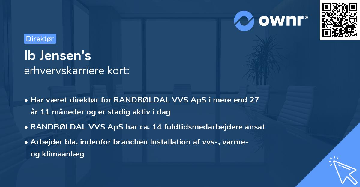 Ib Jensen's erhvervskarriere kort