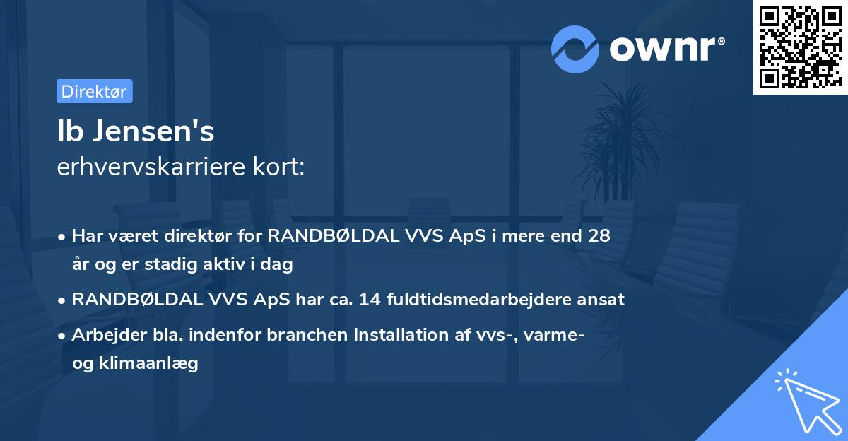 Ib Jensen's erhvervskarriere kort