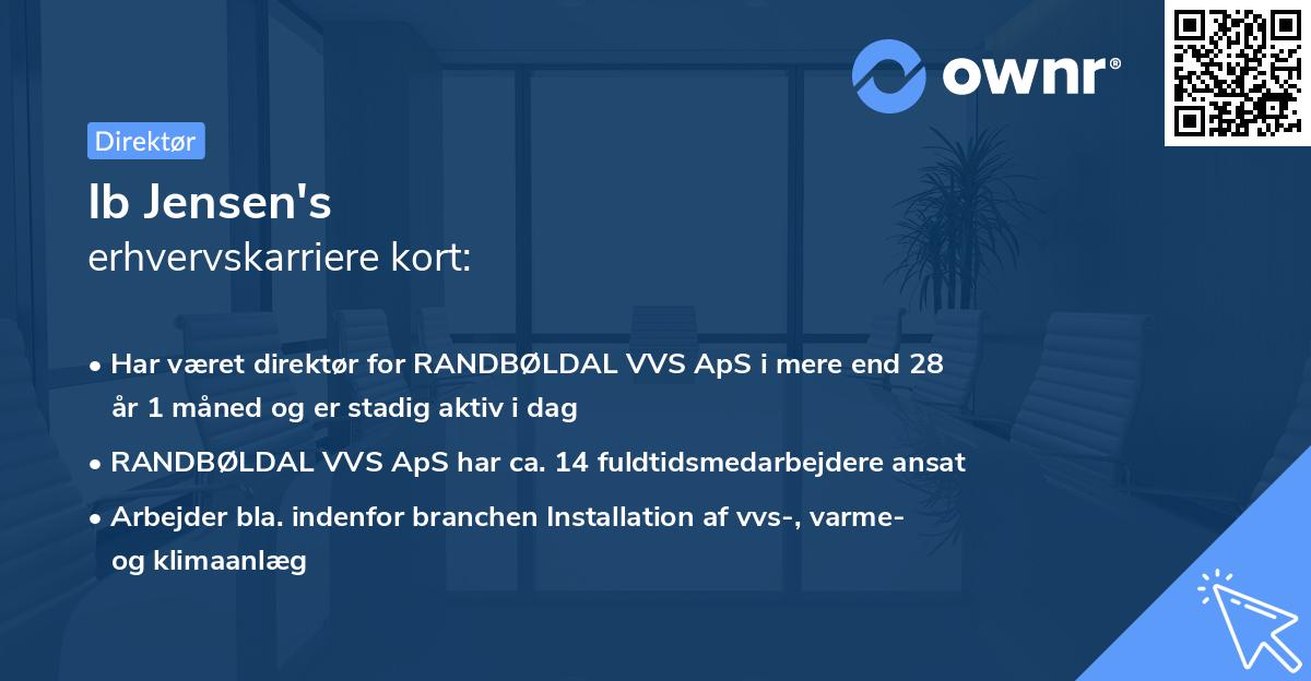 Ib Jensen's erhvervskarriere kort