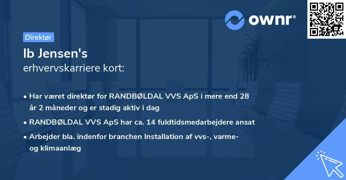 Ib Jensen's erhvervskarriere kort