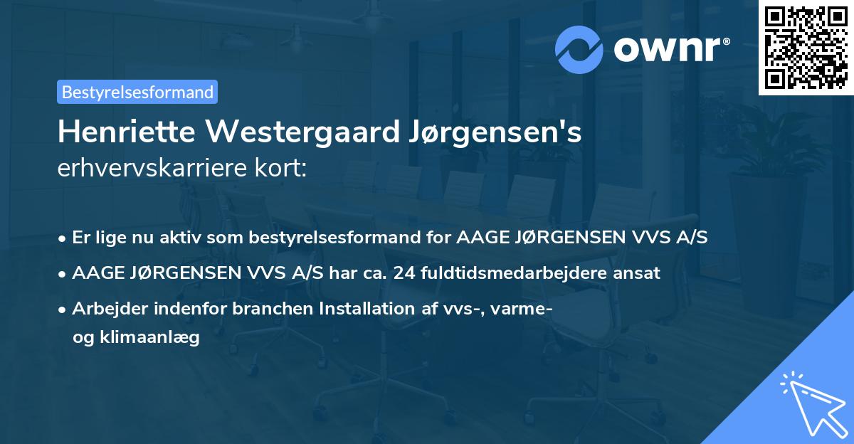 Henriette Westergaard Jørgensen's erhvervskarriere kort