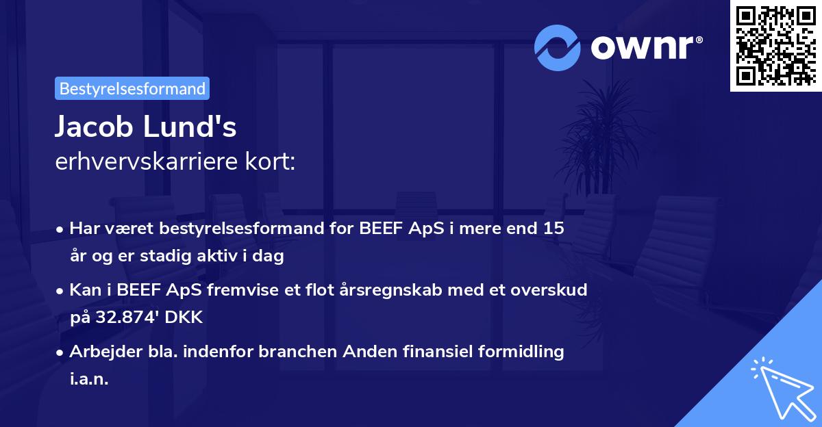 Jacob Lund's erhvervskarriere kort