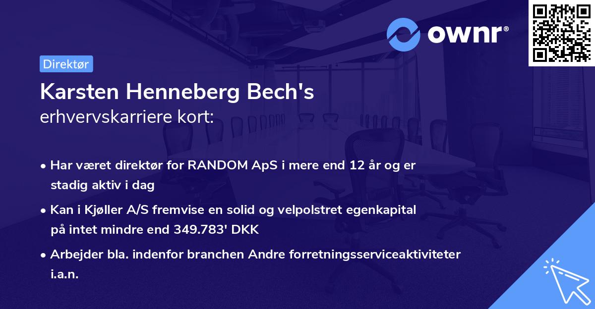 Karsten Henneberg Bech's erhvervskarriere kort
